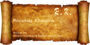 Rocskay Klaudia névjegykártya