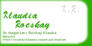 klaudia rocskay business card